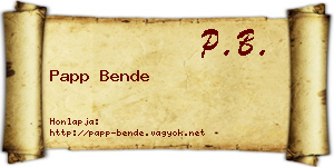 Papp Bende névjegykártya